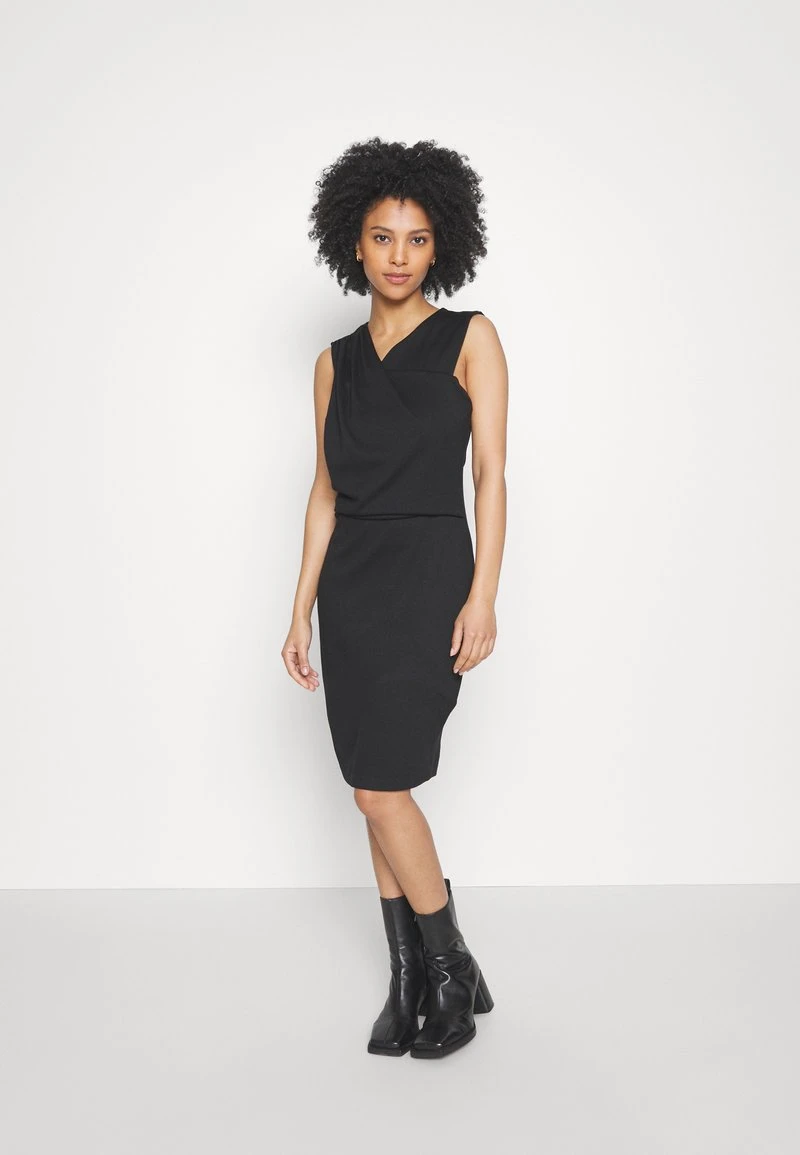 DRAPPED NECKLINE SMART BODYCON SLEEVELESS MINI DRESS - Jerseykleid - Black 3 DRAPPED NECKLINE SMART BODYCON SLEEVELESS MINI DRESS - Jerseykleid - Black