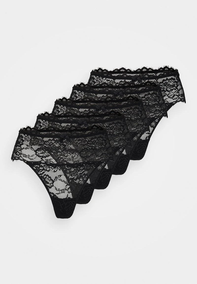Anna Field 5PP HIGH RISE LACE THONG - String - Black 6 Anna Field 5PP HIGH RISE LACE THONG - String - Black – Bild 4