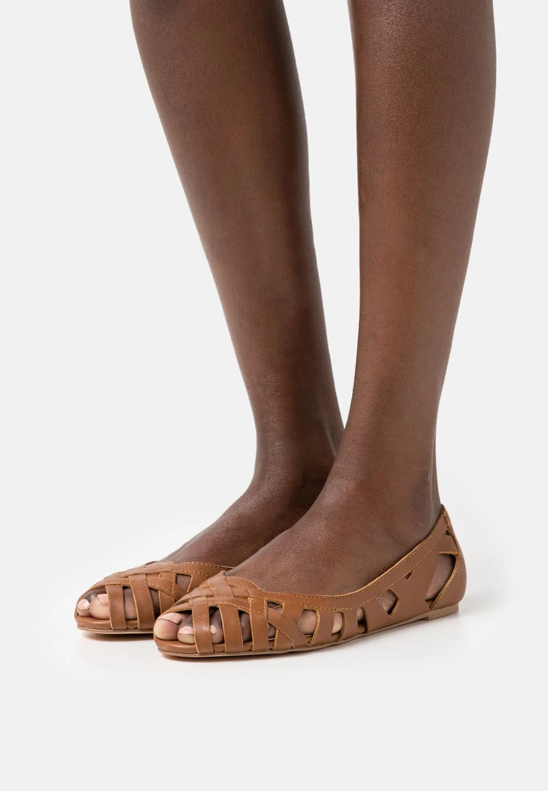 Anna Field LEATHER - Peeptoe Ballerina - Cognac 3 Anna Field LEATHER - Peeptoe Ballerina - Cognac