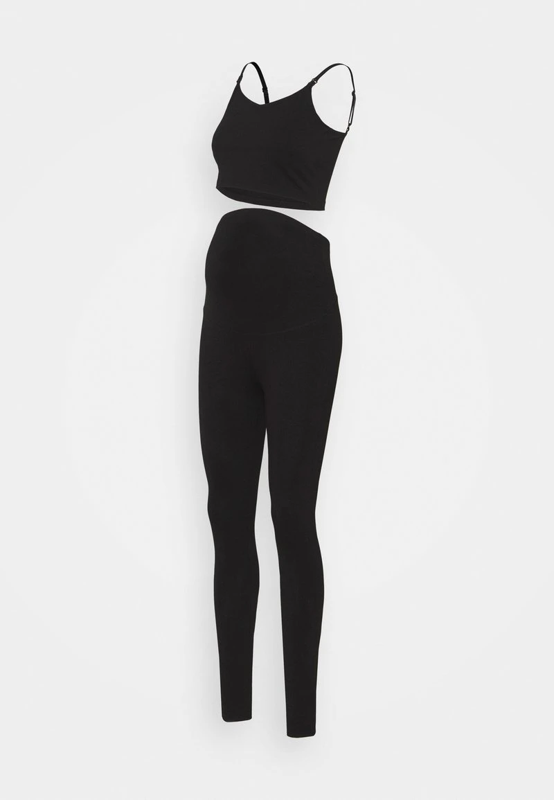 SET NURSING FUNCTION CROP TOP & LEGGINGS - Leggings - Hosen - Black 3 SET NURSING FUNCTION CROP TOP & LEGGINGS - Leggings - Hosen - Black