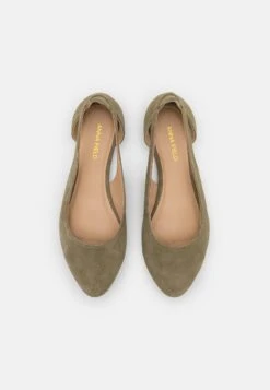 LEATHER - Klassischer Ballerina - Olive -Chic Fusion Verkauf 8bc75819509841e18f12c3857a548b72