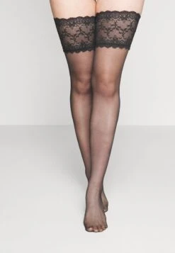 Anna Field 15 DEN LACE TOP HOLD UPS - Overkneestrümpfe - Black