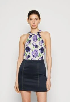 Anna Field Top - White/blue