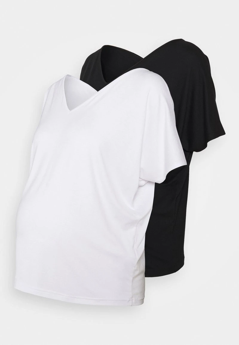 2 PACK - T-Shirt Basic - White/black 3 2 PACK - T-Shirt Basic - White/black